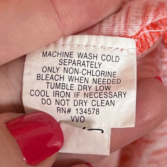 Vineyard Vines | Orange / White Knotted Rope Print Dress Size Medium - Picture 6 of 6